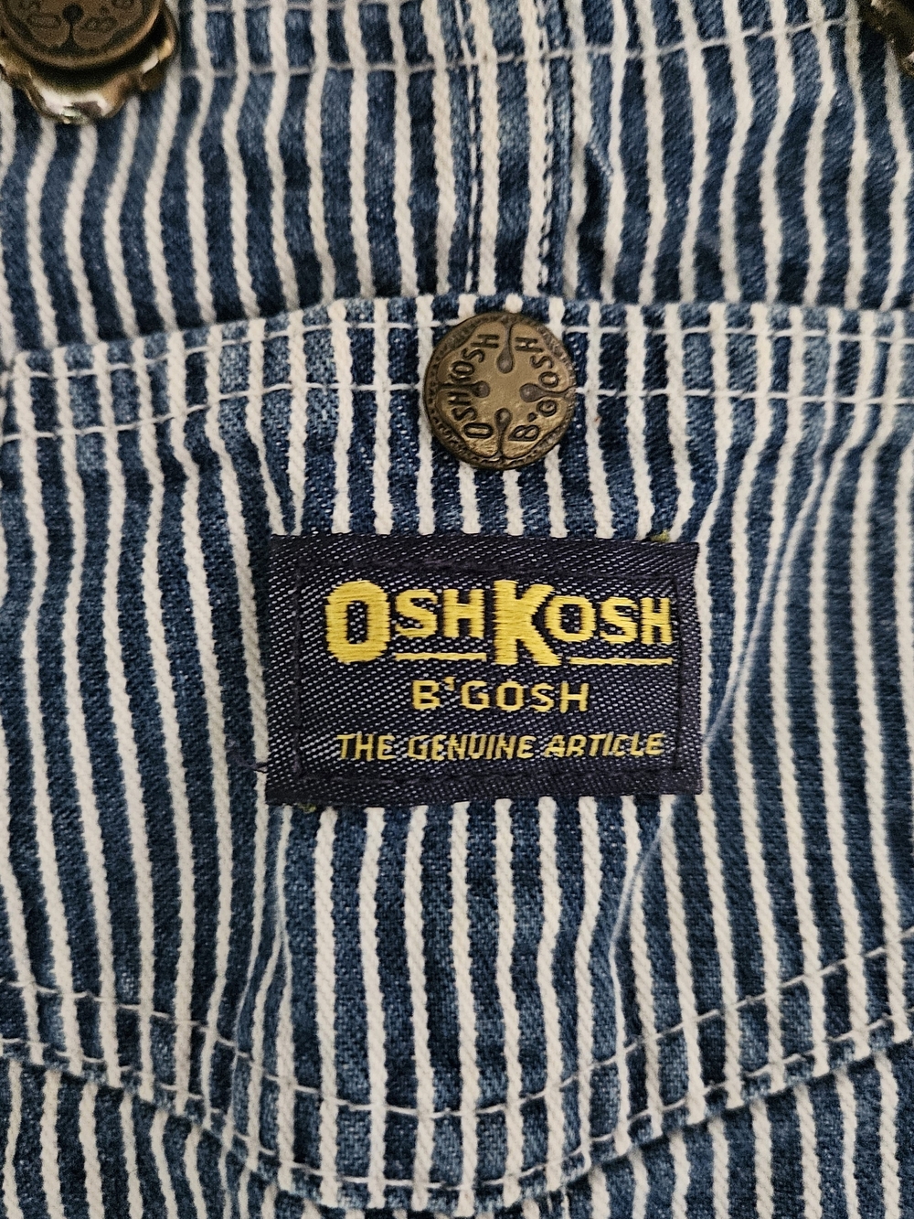 OshKosh B'gosh Blue & White Striped Kids Overalls - Picture 3 of 9